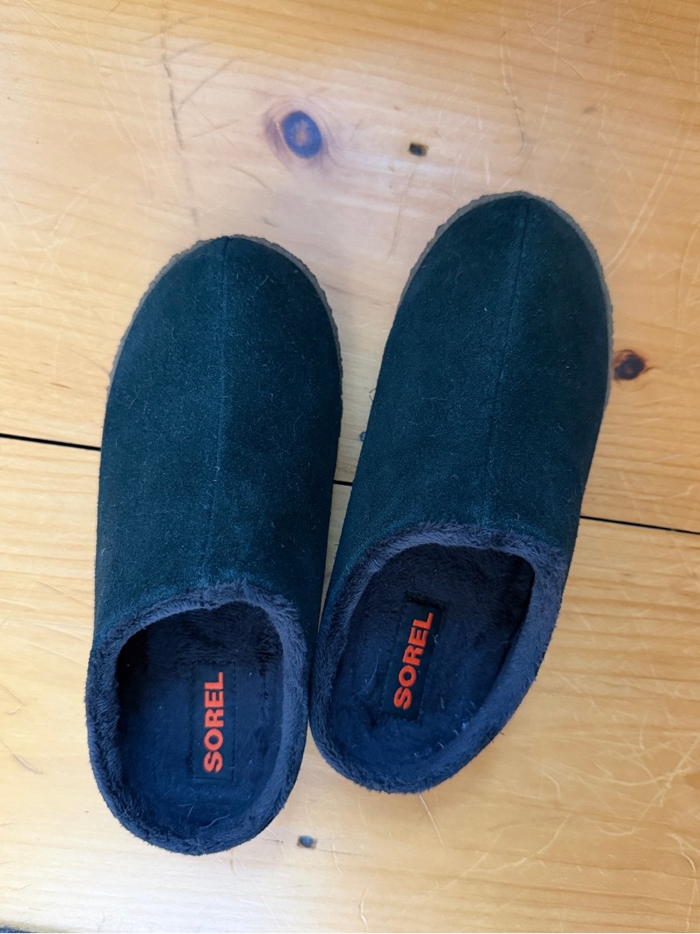 Sorel Kids Black Plush-Lined Slip-On Slippers